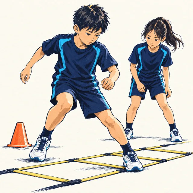 運動に挑戦する子どもたちのイラスト